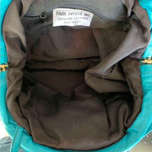Vintage Park Avenue Int. Genuine Leather Teal Shoulder Bag | Made in USA 80s 90s - Picture 4 of 9